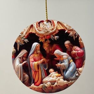 Wooden Nativity Ornament
